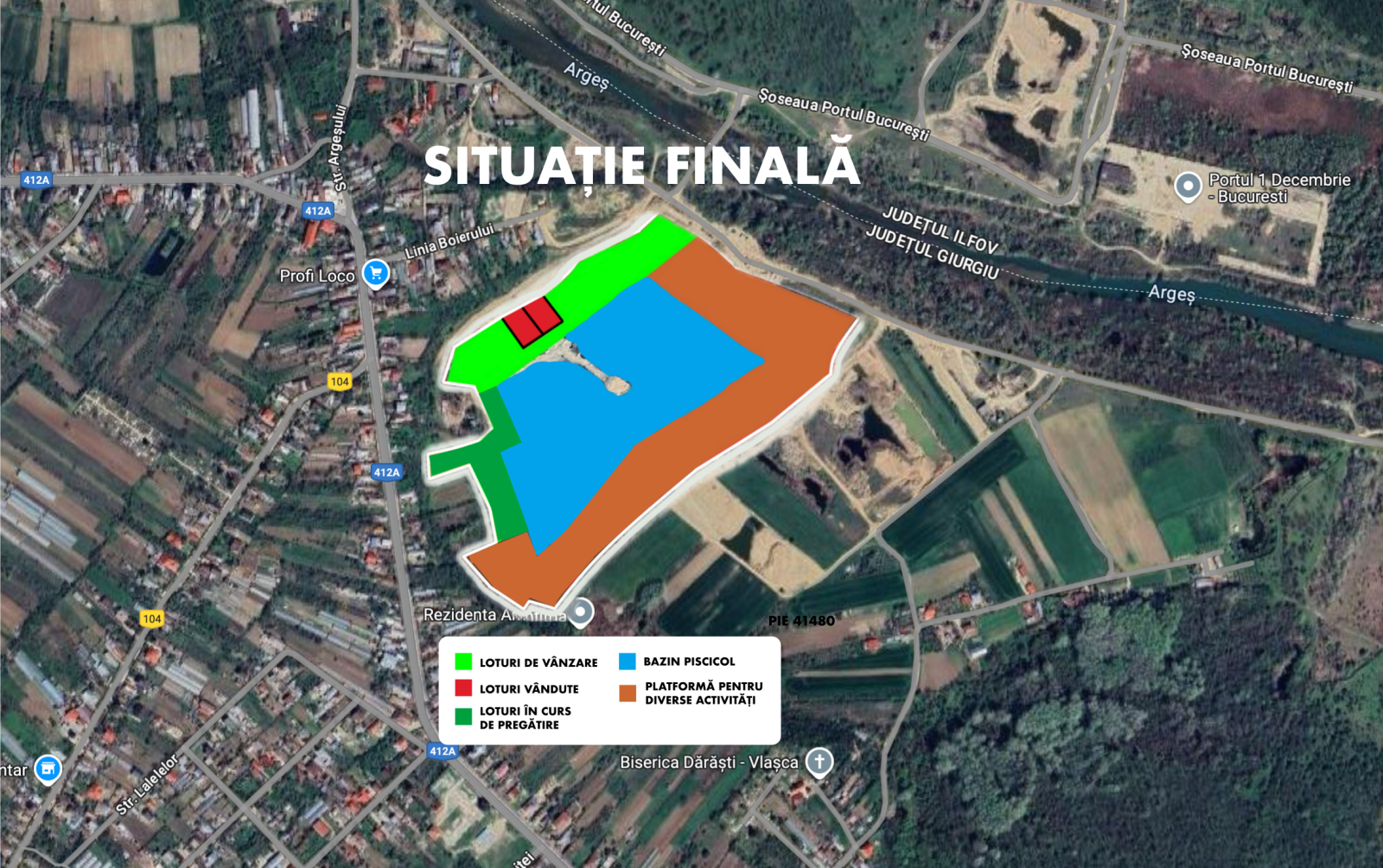 Locația și împărțirea suprafețelor Oazei Trei Generații